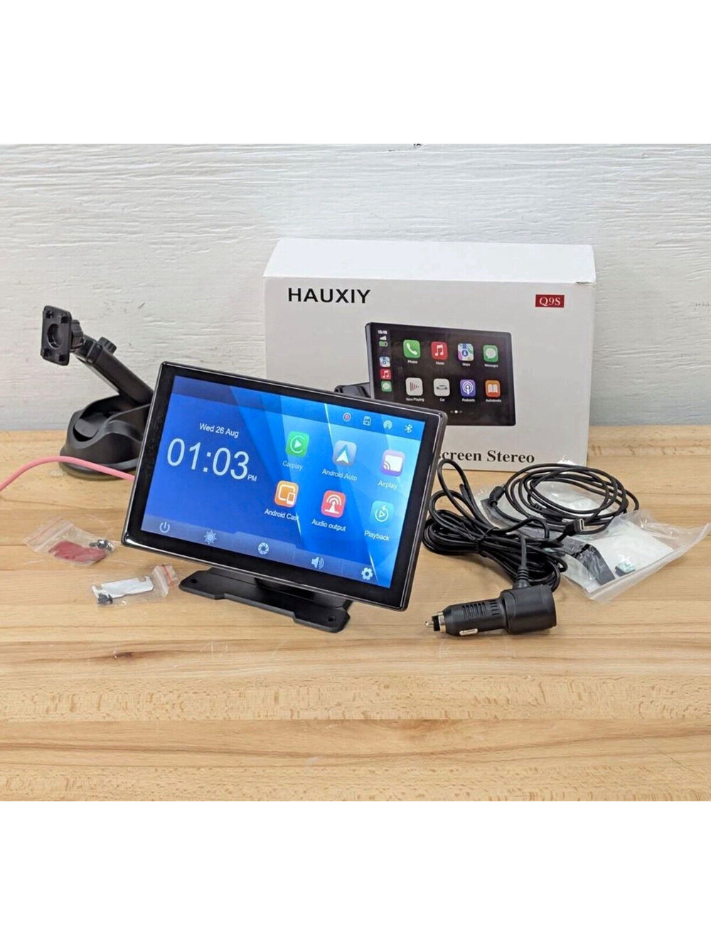 HAUXIY Q9S 9" Wireless Apple CarPlay Android Auto Screen 4K Dash Cam Car Stereo